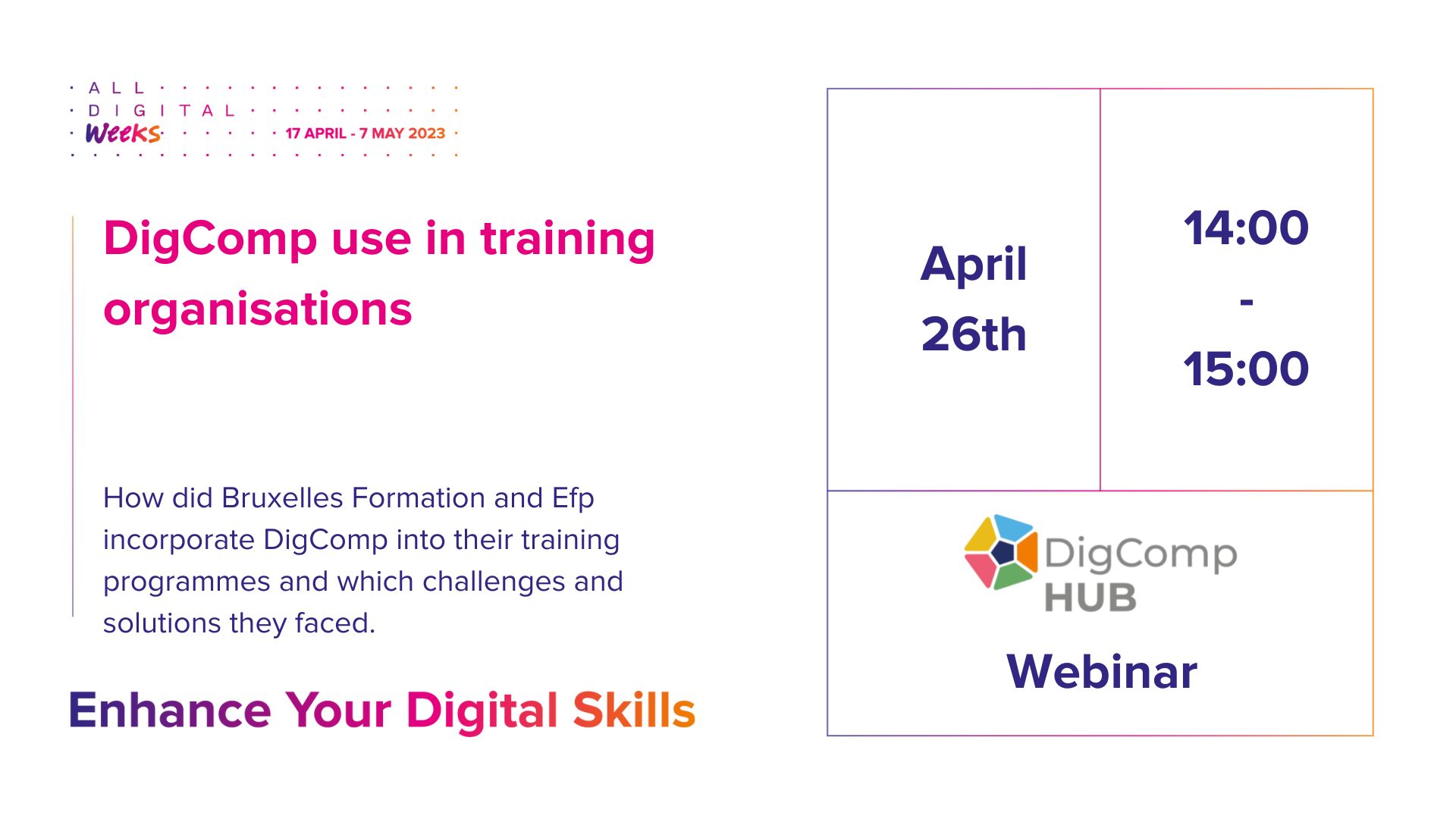 DigComp use in training organisations