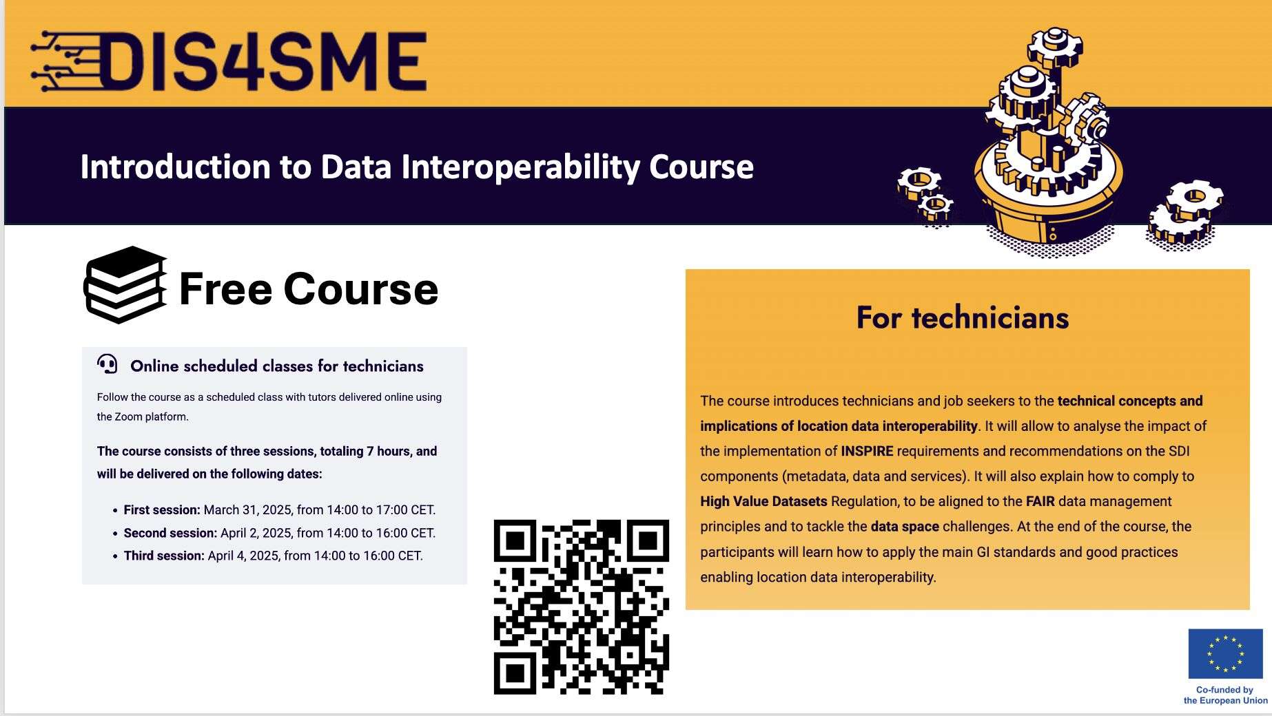 Introduction to location data interoperability course for technicians