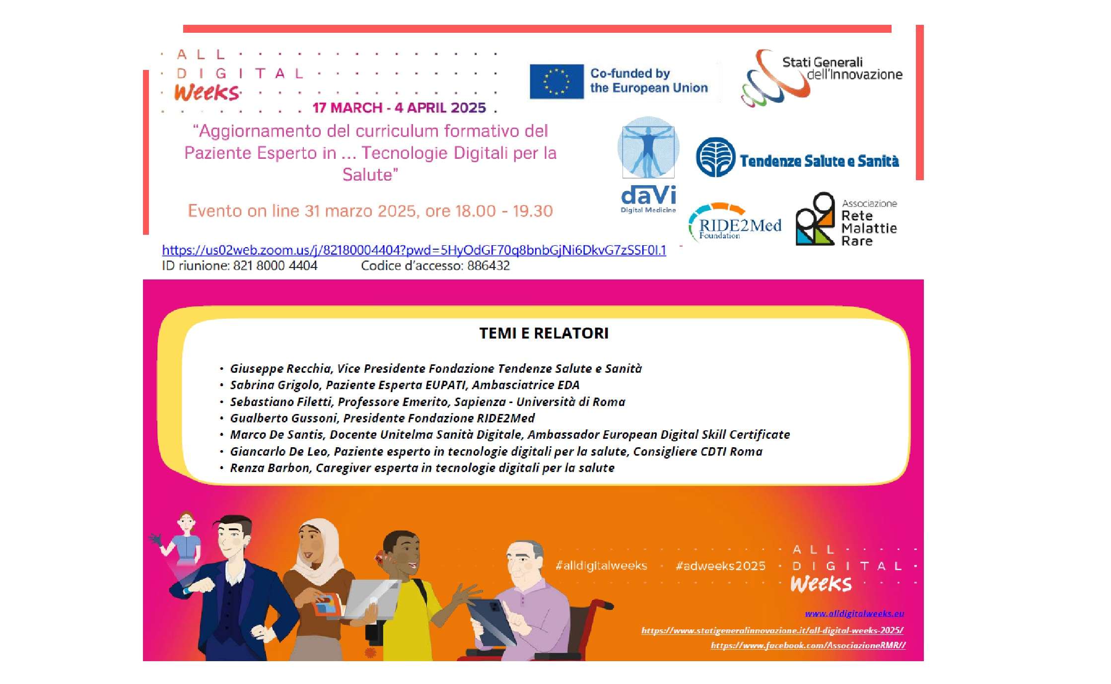 Tecnologie e/o terapie digitali – “Aggiornamento del curriculum formativo del Paziente Esperto in … Tecnologie Digitali per la Salute”